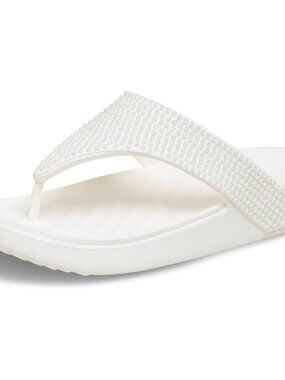 Women's Crocs Chalk Gems Getaway Triangle Imported  Slip On Flip Flops